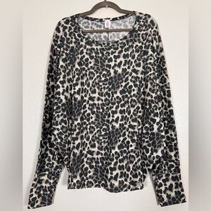 Animal print waffle knit top, size 2X